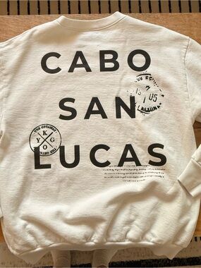 Cabo Palm Tree Festival Crewneck Sweatshirt - White